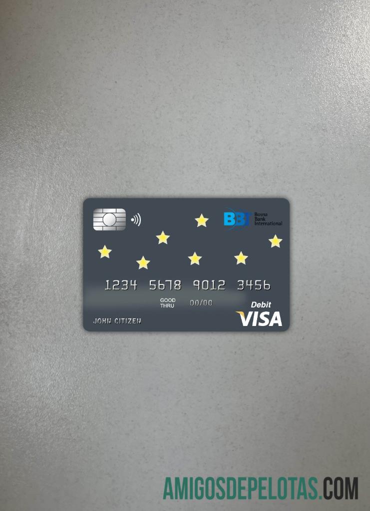 Bósnia e Herzegovina Bosna International Bank Visa Card Photolook Front modelo